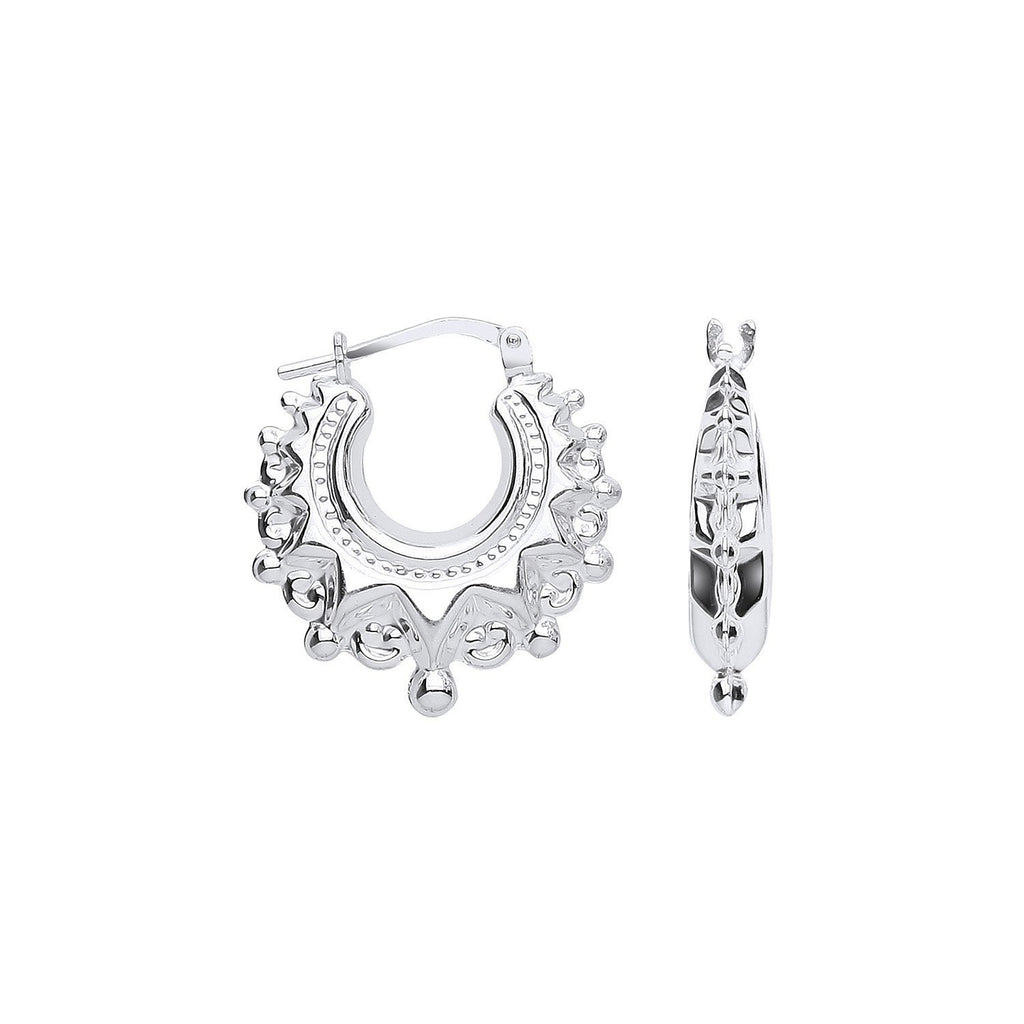 Sterling Silver Spike Creole Hoop Earrings 20 MM - NiaYou Jewellery