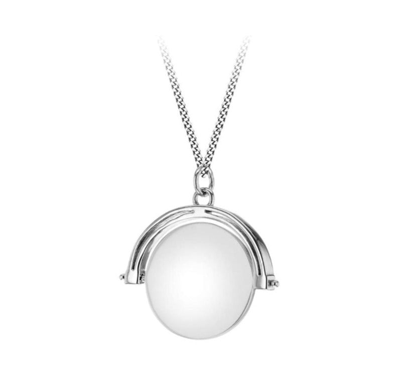 Sterling Silver Spinning Disc Pendant with Chain - NiaYou Jewellery