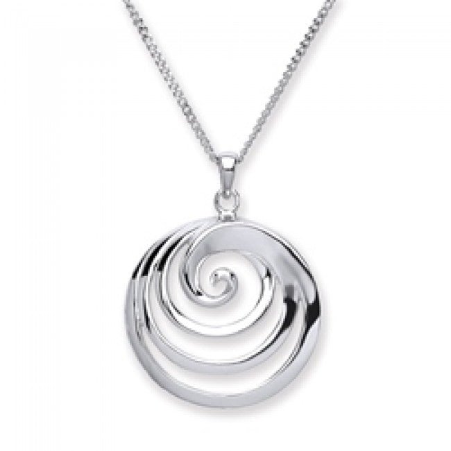 Sterling Silver Spiral Pendant Necklace - NiaYou Jewellery