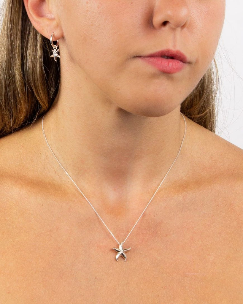 Sterling Silver Starfish Pendant Necklace - NiaYou Jewellery