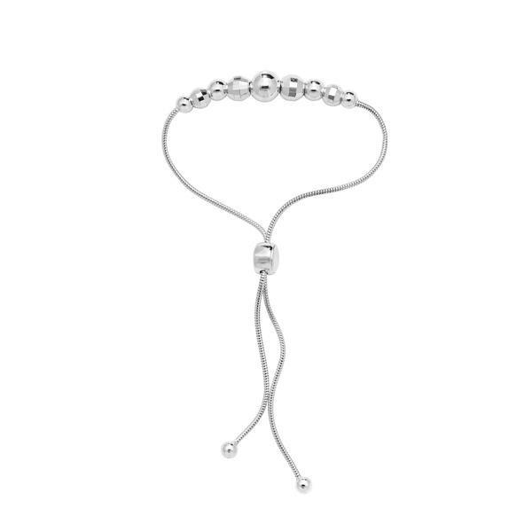 Sterling Silver String of Beads Sliding Adjustable Bracelet - NiaYou Jewellery