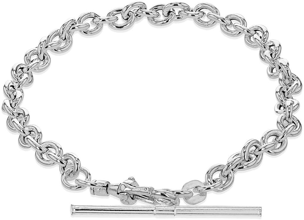 Sterling Silver T-Bar Albert Clasp Bracelet - NiaYou Jewellery