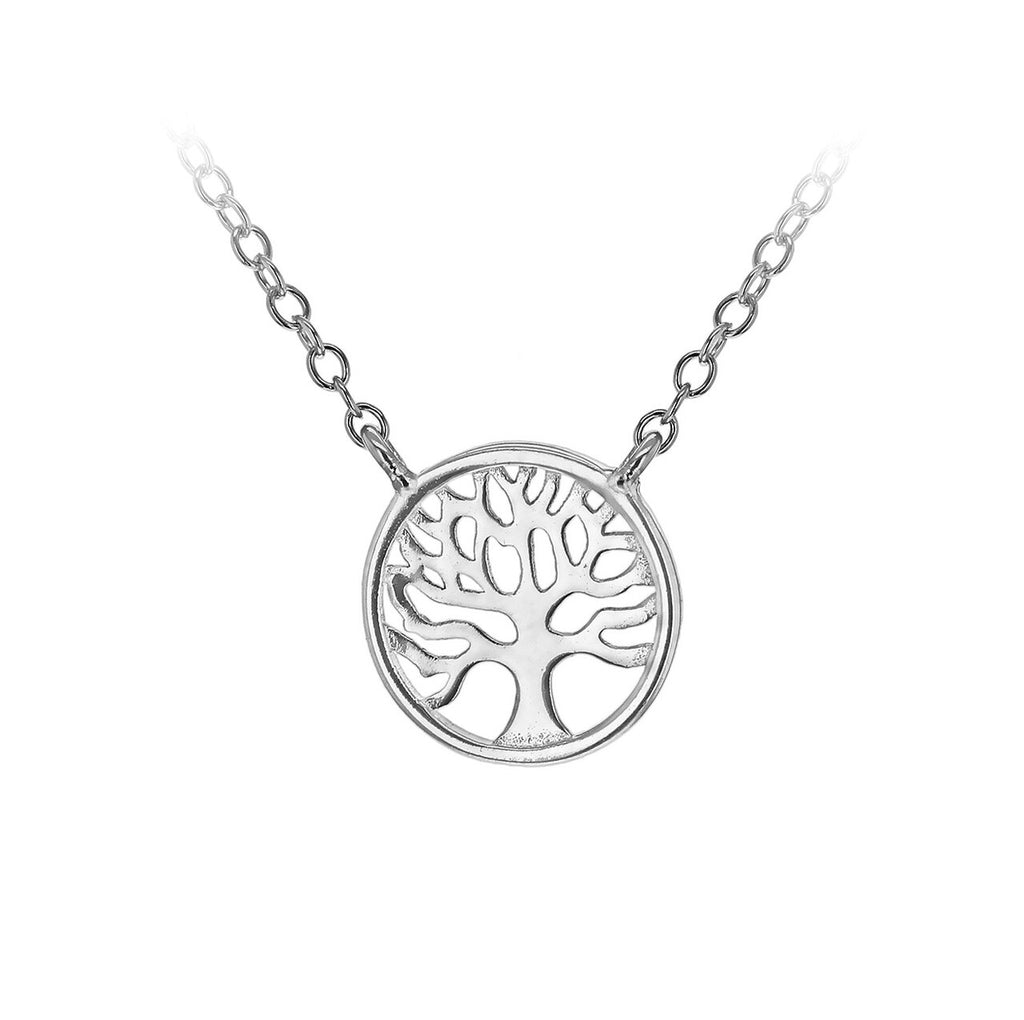 Sterling Silver Tree of Life Round Pendant Necklace - NiaYou Jewellery