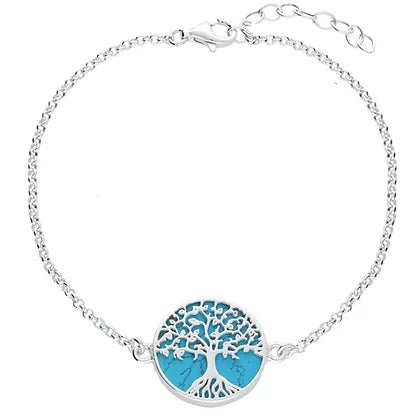 Sterling Silver Tree of Life Turquoise Ladies Bracelet - NiaYou Jewellery
