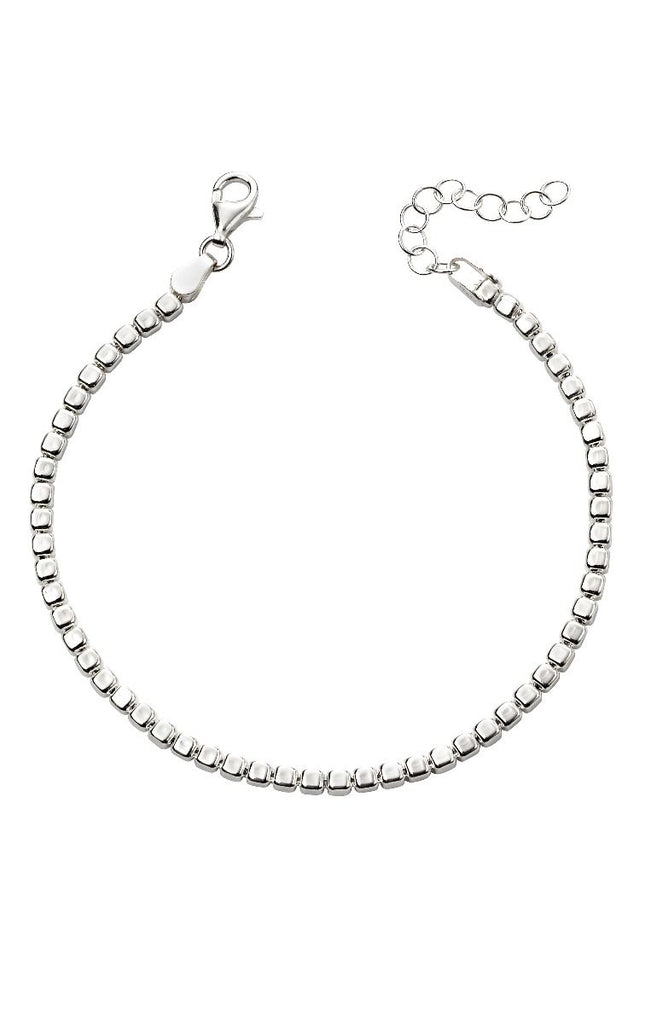 Sterling Silver Tumbled Cube Bracelet by Beginnings - NiaYou Jewellery