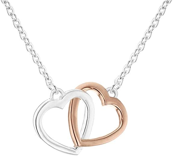 Diamond Double Heart Pendant Necklace | Jewelry by Johan - Jewelry by Johan