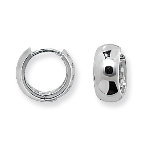 Sterling Silver Wide Hinged Plain Hoop Earrings - NiaYou Jewellery