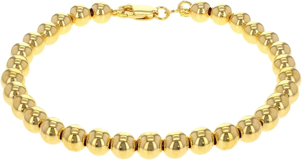 Sterling Silver Yellow Gold Plated Ball Bracelet 19 cm - NiaYou Jewellery