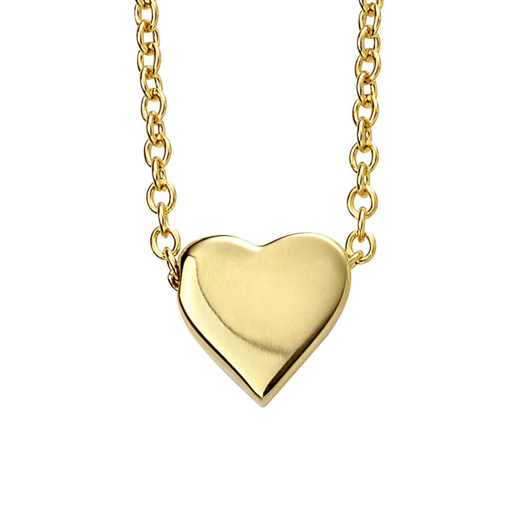 Sterling Silver Yellow Gold Plated Heart Necklace - Free Engraving - NiaYou Jewellery